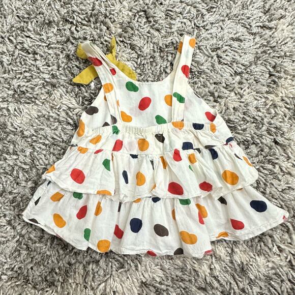 Humor Bear Polka Dot Mustard Yellow Tiered Tank Top 2T 3T - Picture 2 of 8